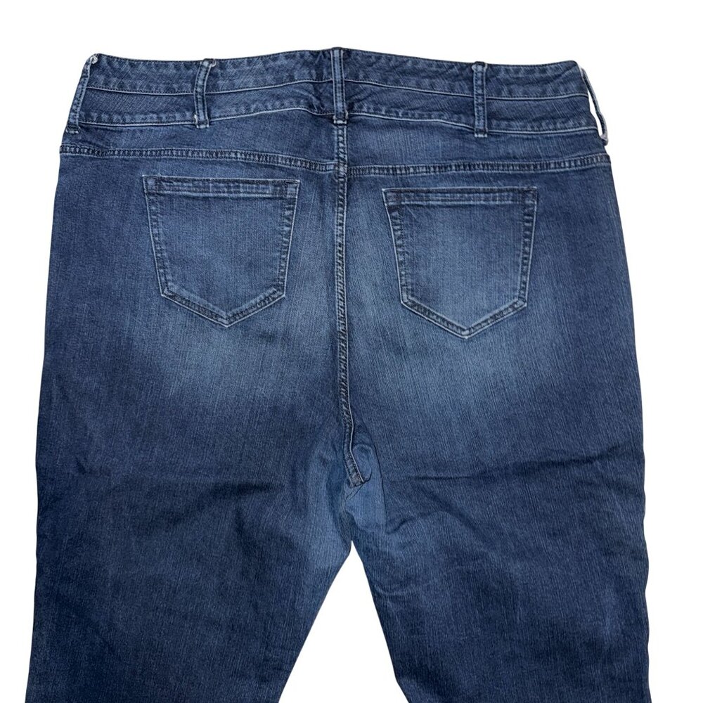 Torrid Plus Size Straight Leg Capri Jeans Womens 26 21 Stretch Dark Wash Blue - Picture 6 of 8